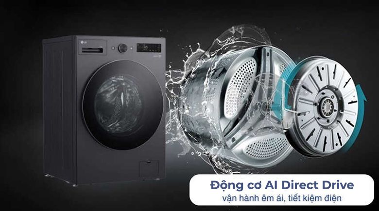 LG F2515RNTG được trang bị động cơ truyền động trực tiếp AI Direct Drive