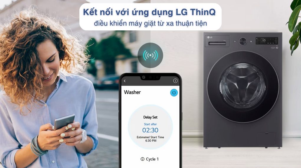 Kết nối từ xa qua ứng dụng LG ThinQ trên điện thoại thông minh
