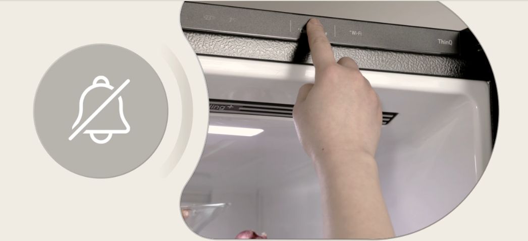 Dễ dàng vệ sinh thiết bị mà không cần phải rút phích nguồn hay tắt chuông báo tủ lạnh