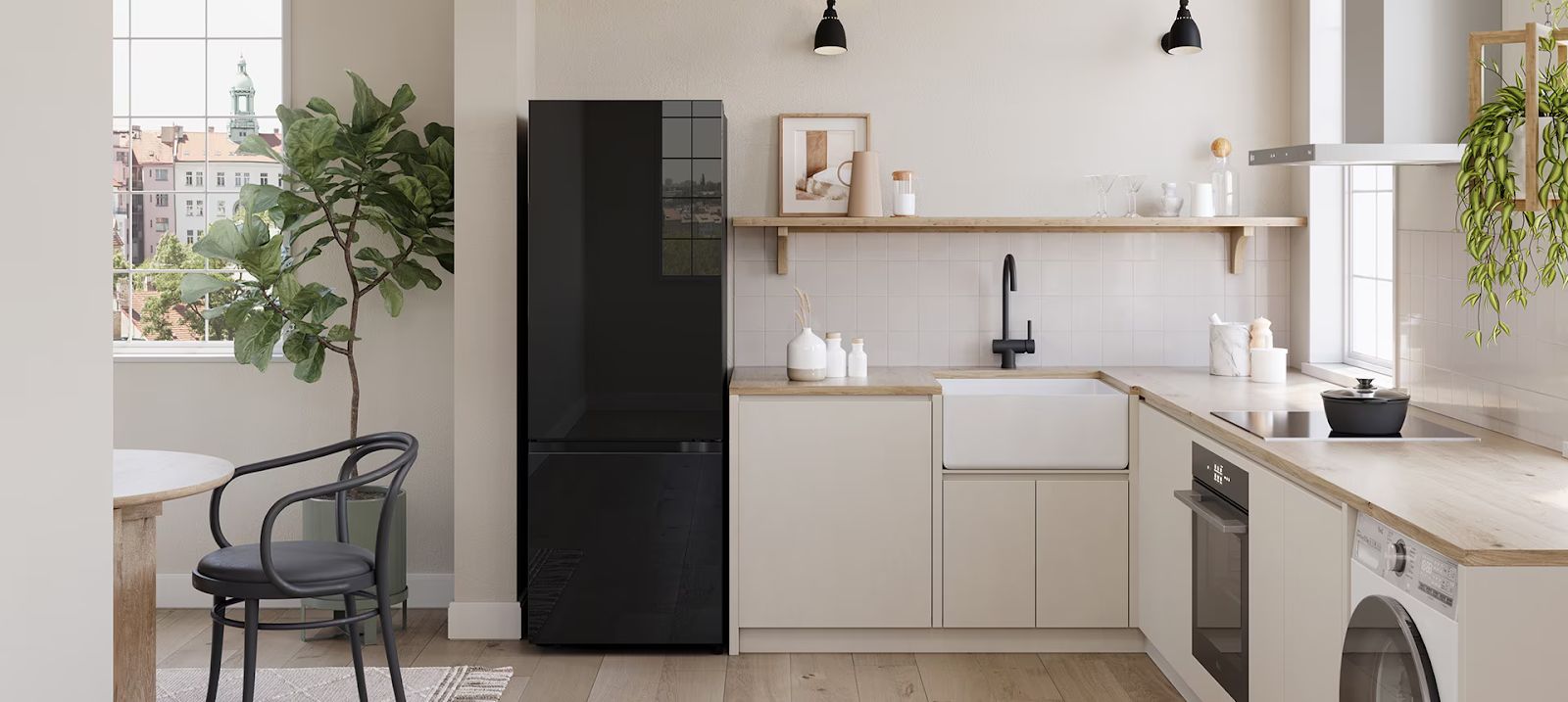 LG LBB33BLGA sở hữu thiết kế độc đáo với kiểu dáng phẳng hiện đại cùng tone màu đen chủ đạo