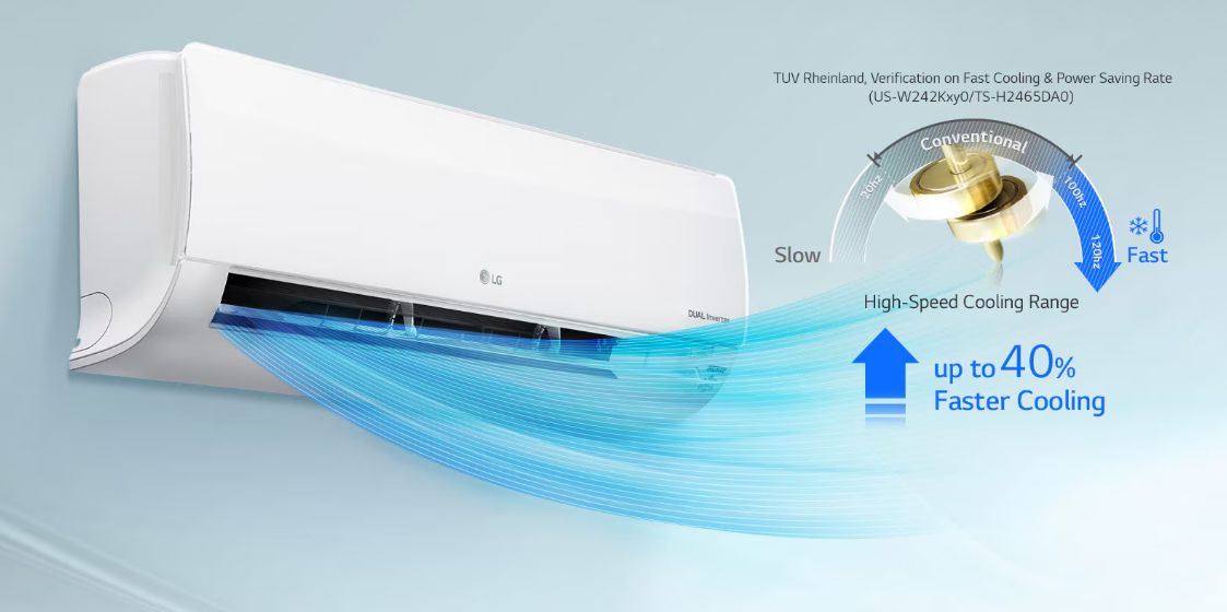 LG DUAL COOL làm lạnh nhanh hơn đến 40%