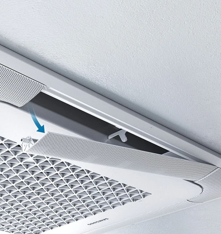 Dòng cassette 4 hướng thổi WindFree có cánh đảo gió được thiết kế tiện lợi dễ tháo rời để làm sạch