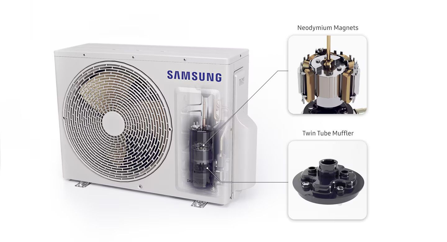Máy nén Twin Rotary BLDC giúp máy vận hành bền bỉ, tiết kiệm điện