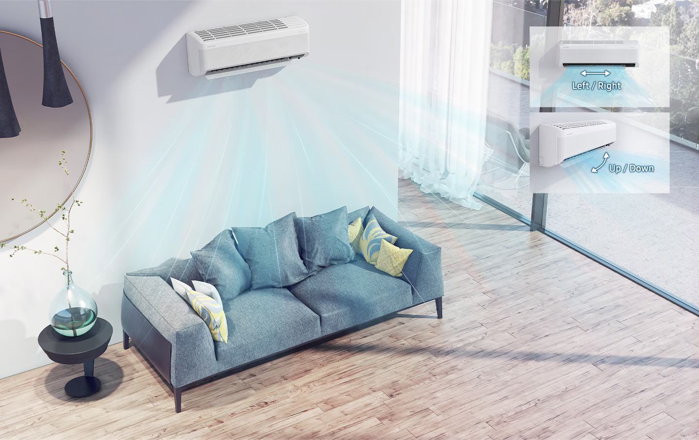 Chức năng đảo gió hoạt động linh hoạt với 4 hướng thổi