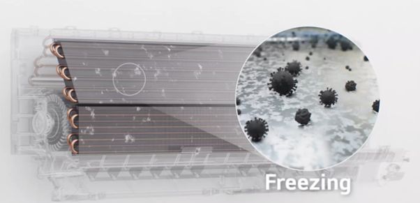 Freeze Cleaning trang bị trên LG IEC24M1 có khả năng làm sạch bên trong dàn lạnh