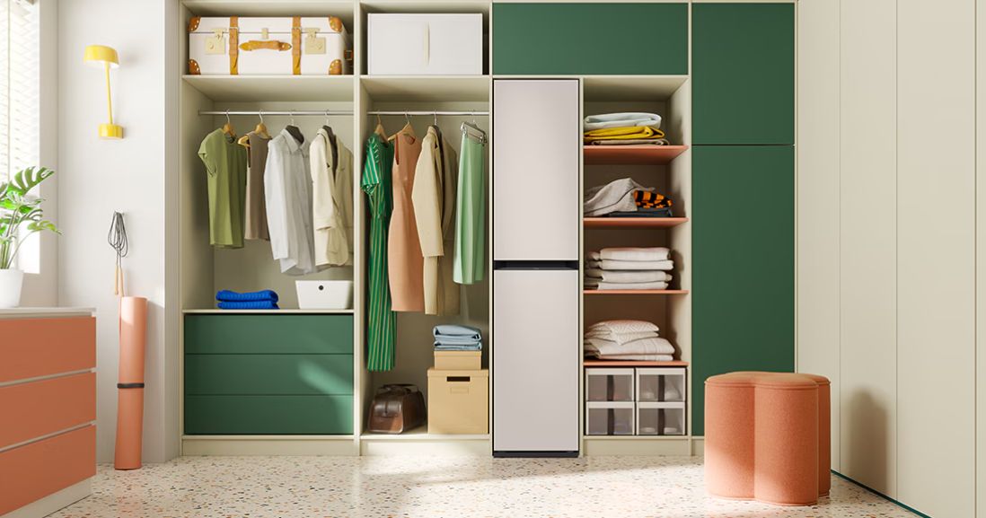 Thiết kế của tủ chăm sóc quần áo thông minh Samsung DF18CB8600ERSV Bespoke AirDresser