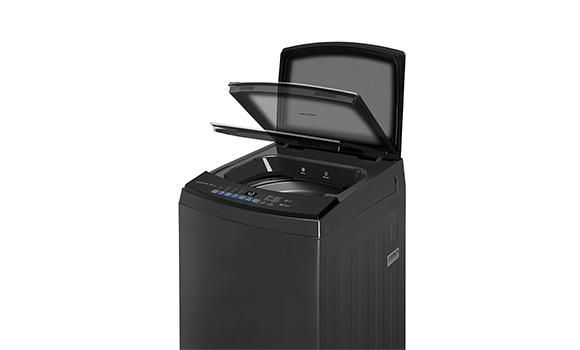 Cửa máy giặt làm bằng kính cường lực được lắp thêm giảm chấn