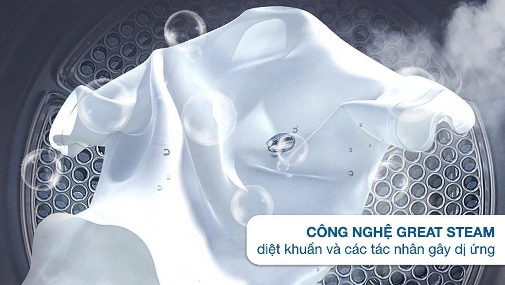 Công nghệ diệt khuẩn Great Steam sẽ làm mềm những vết bẩn cứng đầu