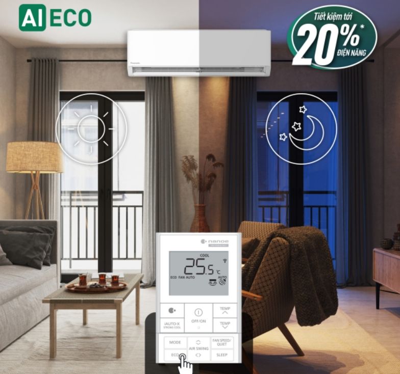 Công nghệ Inverter sử dụng bộ vi xử lý kết hợp với máy nén mạnh mẽ, tiết kiệm điện 