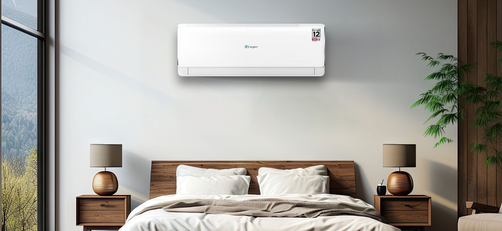 Điều hòa treo tường Casper JC-18IU36 sở hữu kiểu dáng nhỏ gọn đầy hiện đại