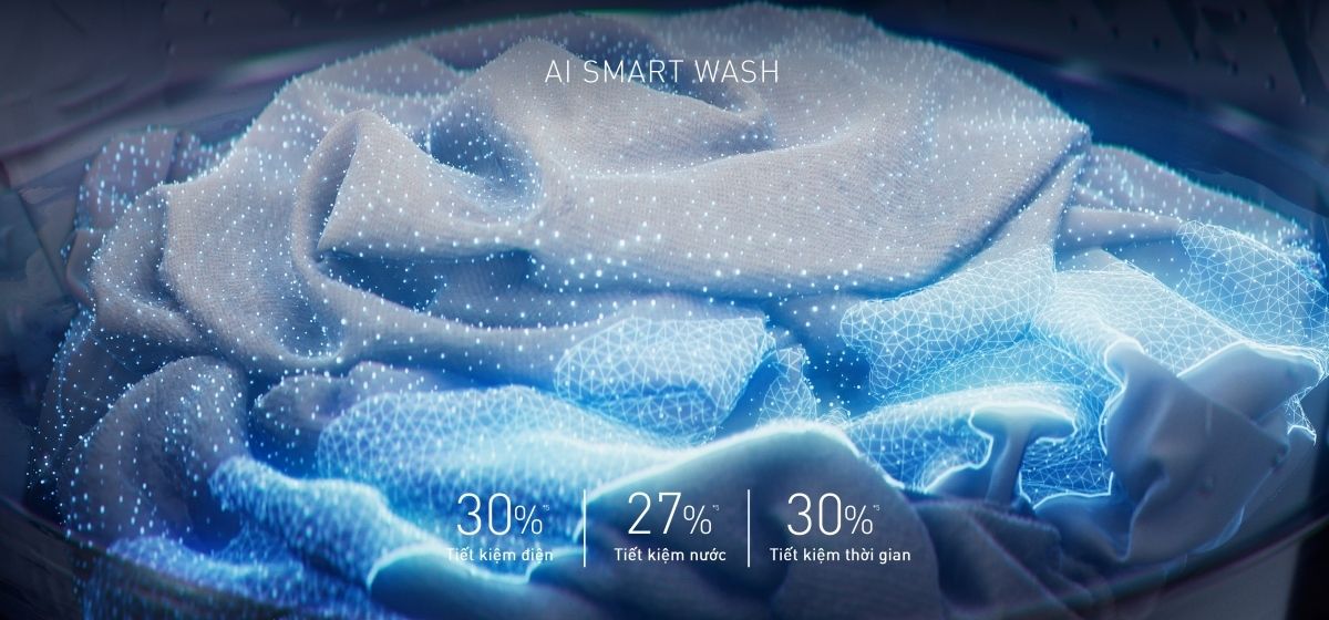 Tối ưu hóa chu trình giặt và tiết kiệm năng lượng với công nghệ AI Smart Wash