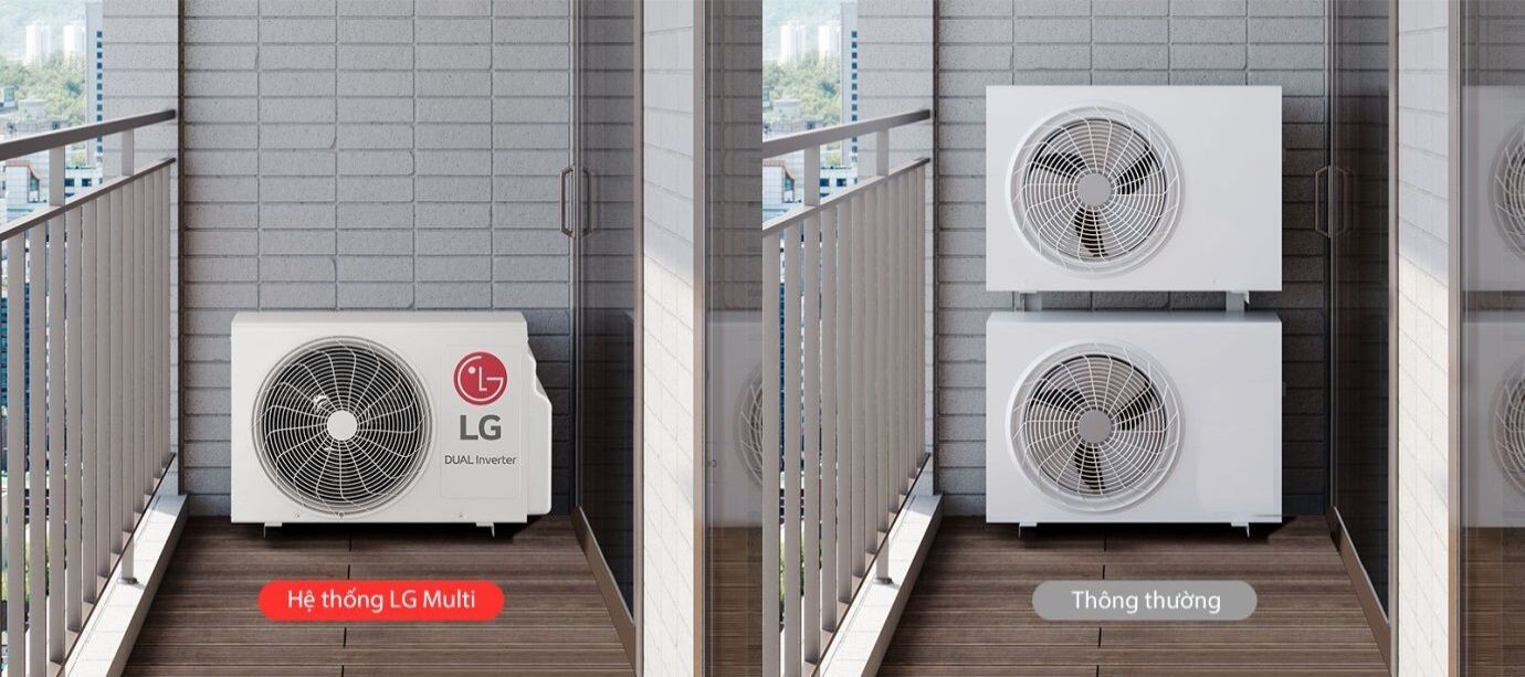 Chỉ cần một dàn nóng là đã có thể kết nối được với 2 dàn lạnh
