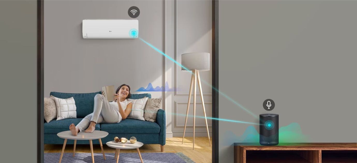 LG V09IFM cũng đã được tích hợp điều khiển giọng nói thông qua loa AI