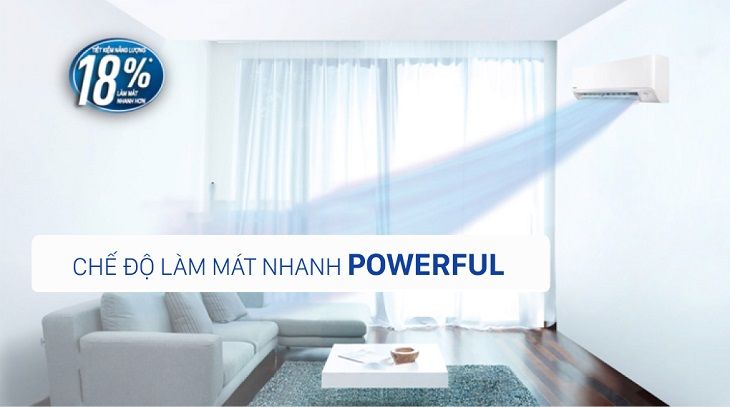 Làm lạnh nhanh chóng với chế độ Powerful 