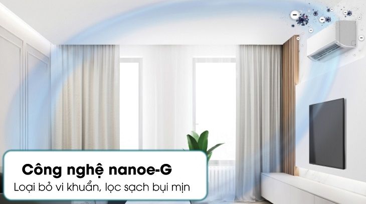 Công nghệ nanoeG loại bỏ vi khuẩn, lọc sạch bụi bẩn trong không khí 