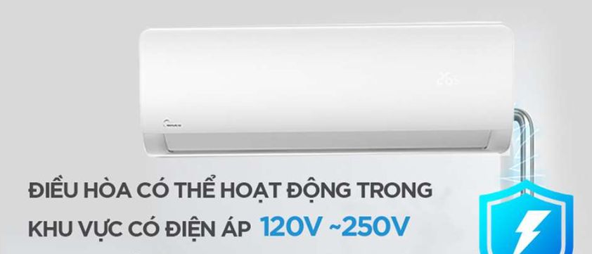 Điều hòa Midea hoạt động ổn định trong khu vực có điện áp 120V - 250V