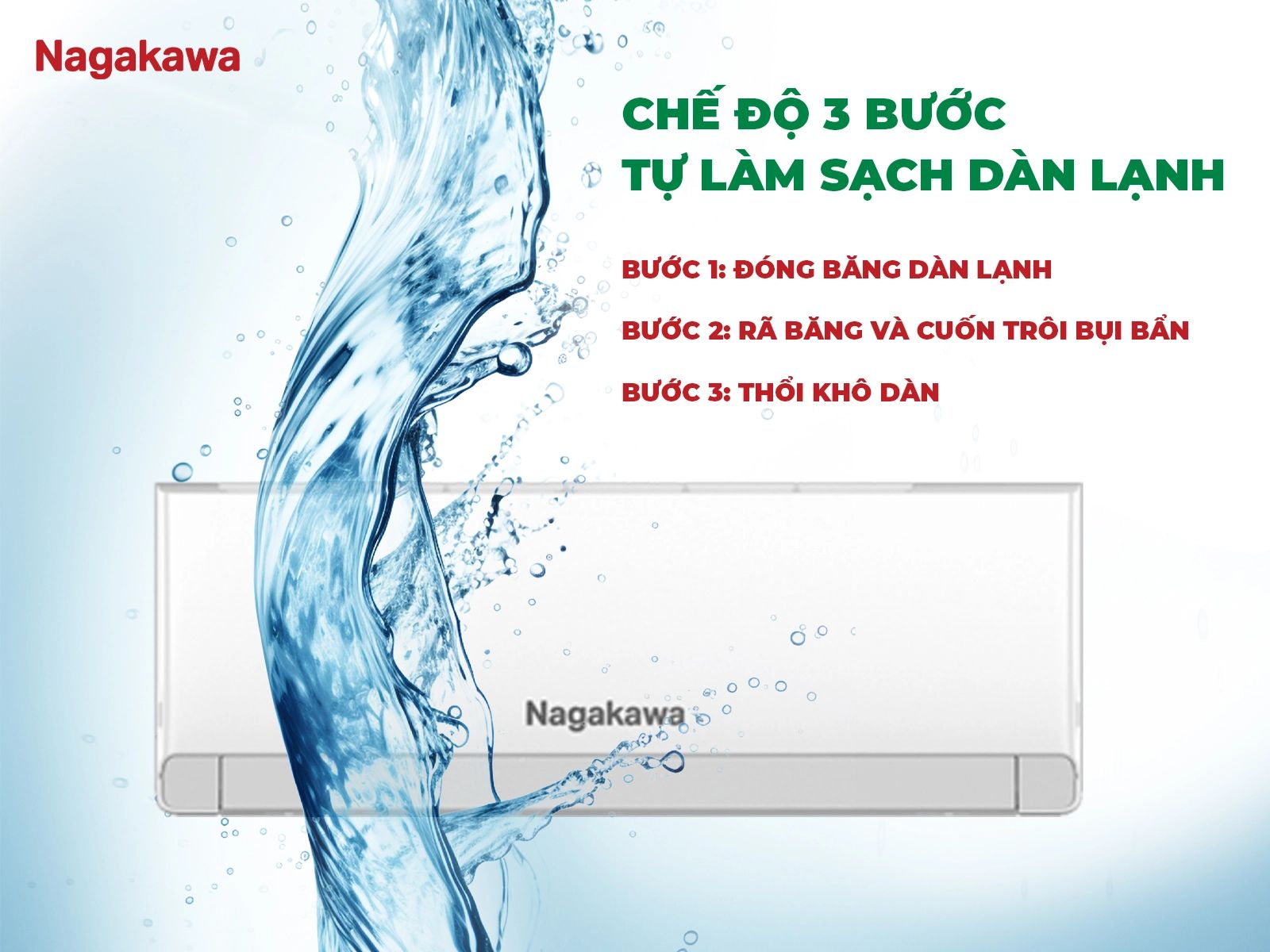 Tự động làm sạch dàn lạnh, hạn chế sự phát triển của vi khuẩn, nấm mốc 