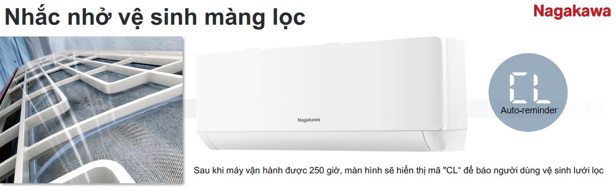 Chức năng nhắc nhở vệ sinh màng lọc tiện lợi 
