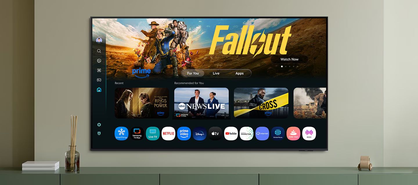 Samsung QA55Q7FA sử dụng hệ điều hành One UI Tizen