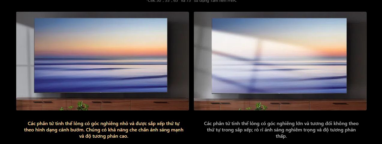 Sử dụng phiên bản cao cấp bậc nhất với tấm nền Matte HVA