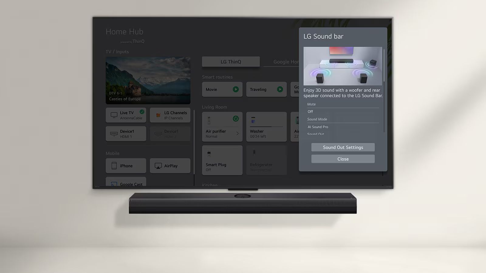 WOW Interface giúp điều khiển đơn giản hơn nhờ việc quản lý cài đặt Soundbar