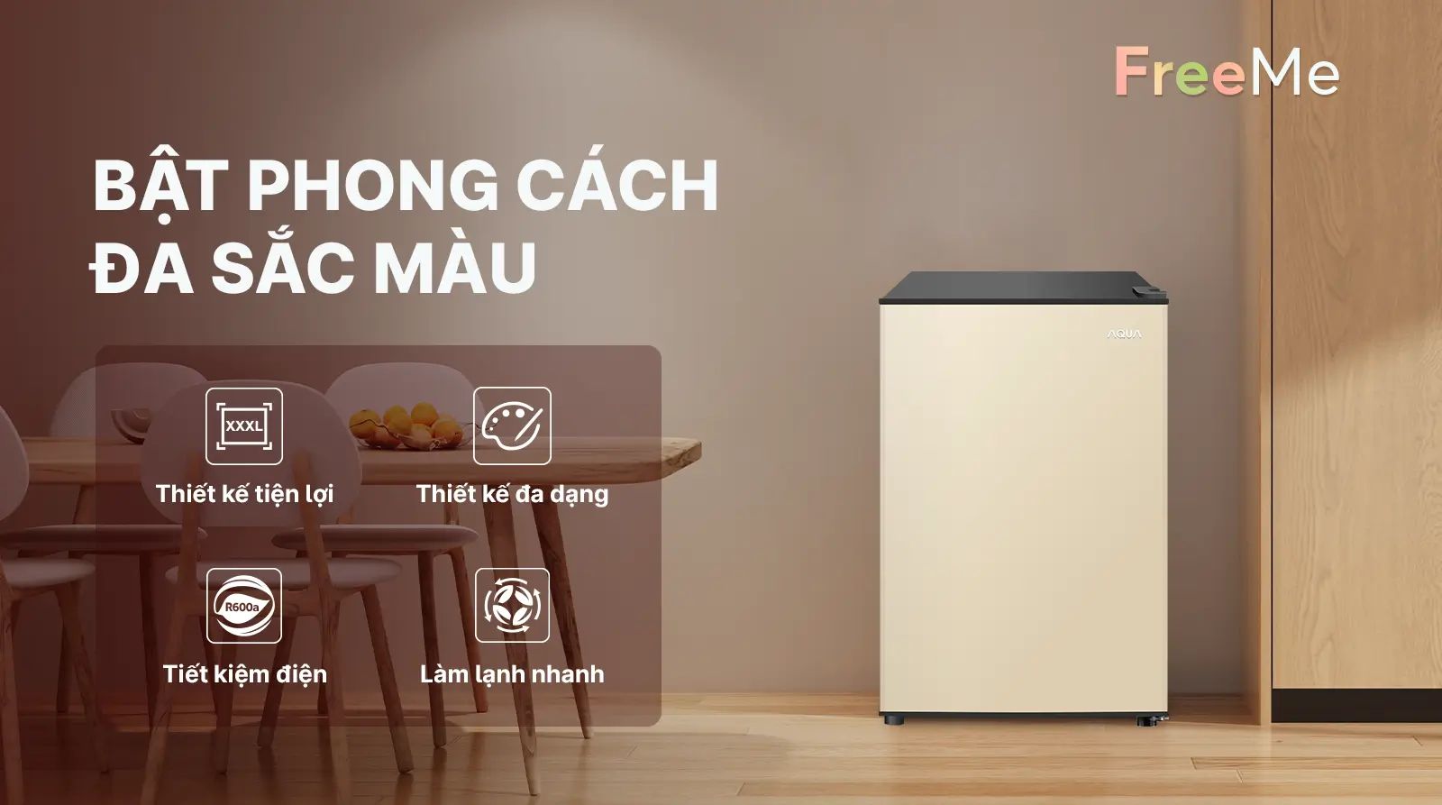 Aqua AQR-D100FA(GG) sở hữu kiểu dáng 1 cánh nhỏ gọn