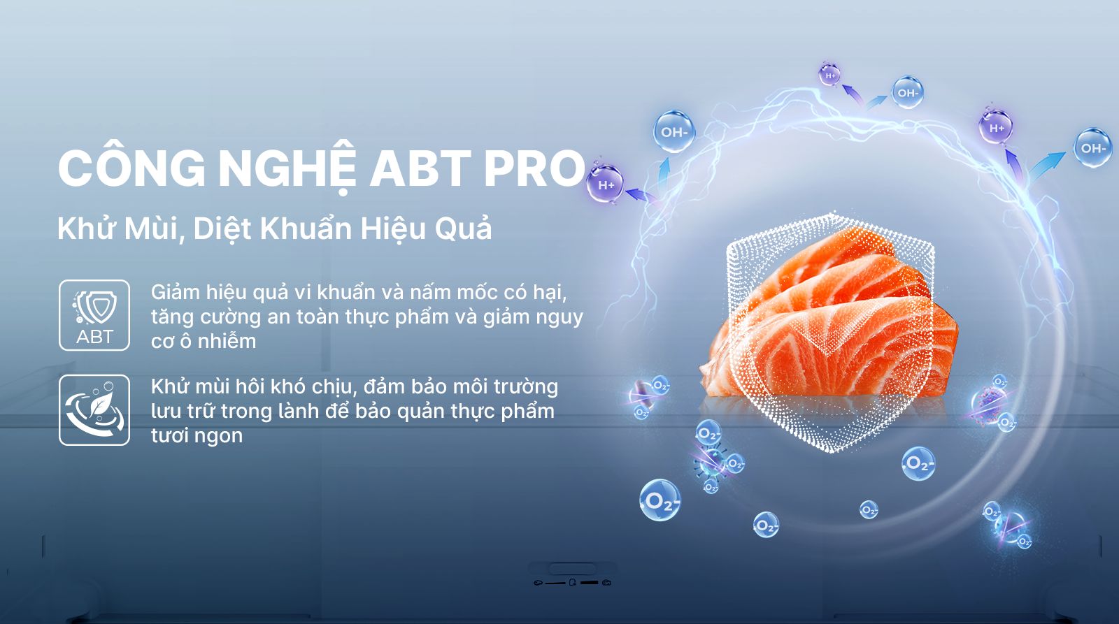 Aqua AQR-M600XA(GB) còn mang lại hiệu quả khử mùi, diệt khuẩn nhờ tích hợp công nghệ ABT Pro