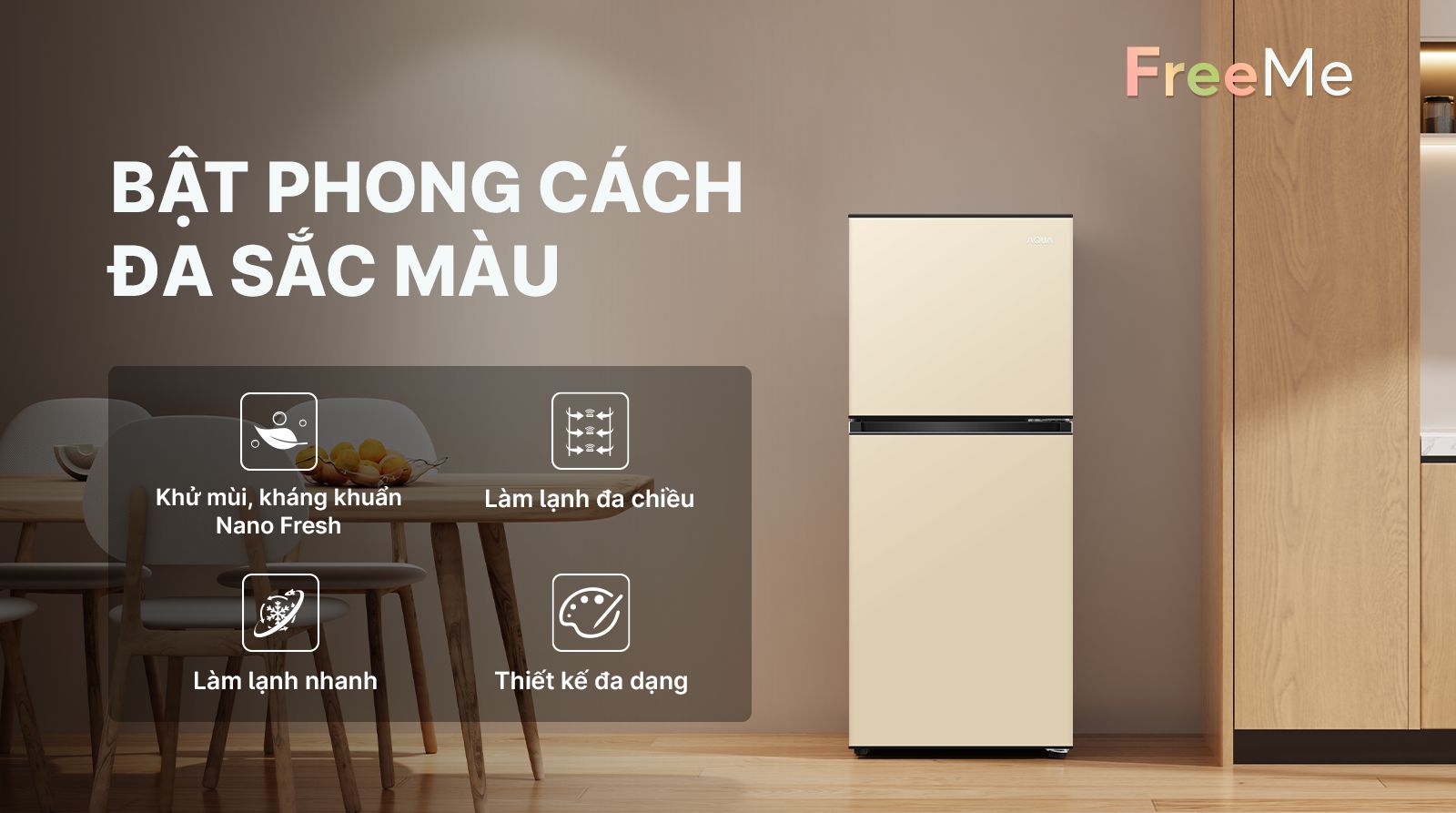 Tủ lạnh Aqua AQR-T160FA(GG) sở hữu diện mạo hoàn toàn mới,
