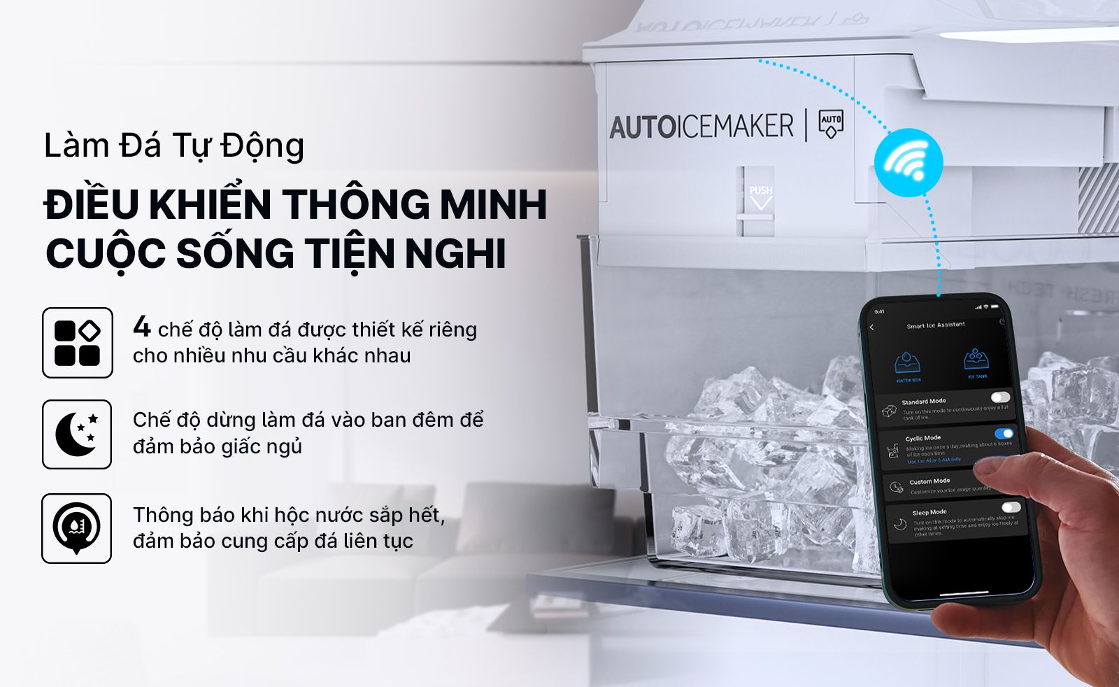 Chế độ làm đá tự động 