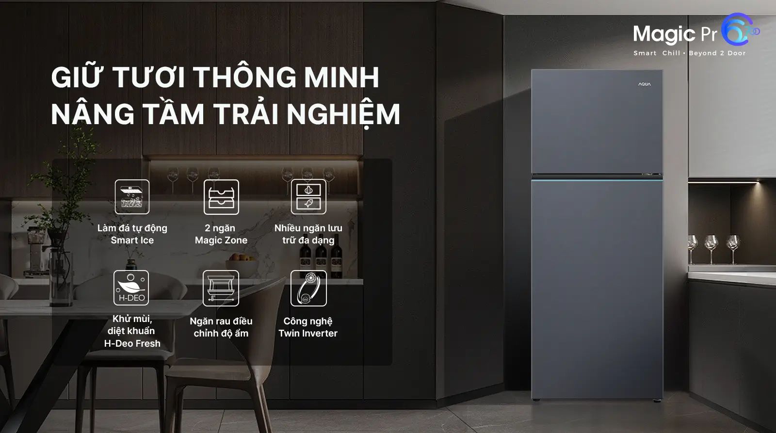 Aqua AQR-TA518FA(SL) sở hữu thiết kế hiện đại với tone màu xám thời thượng