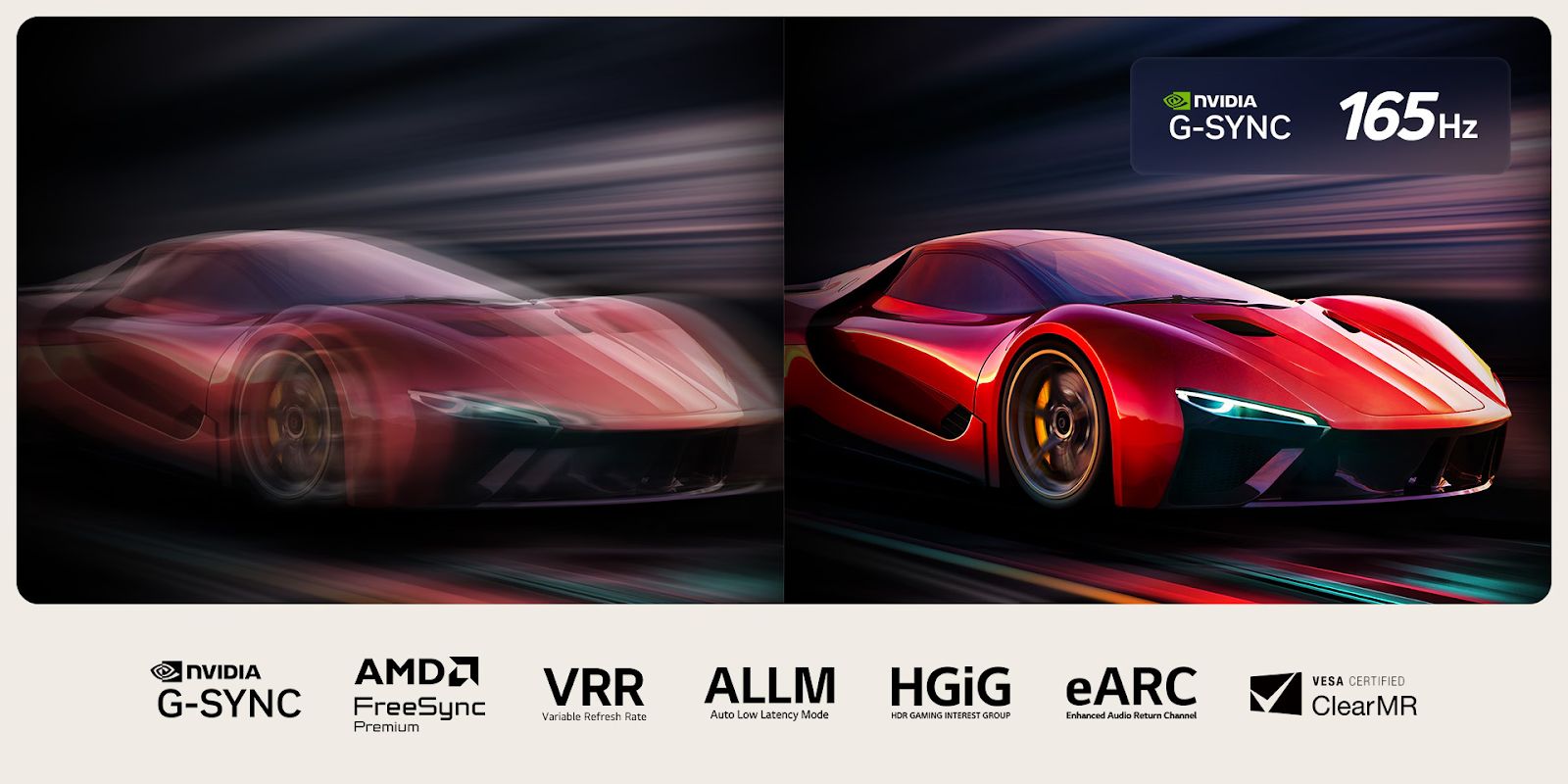 Hàng loạt các công nghệ game mới tương thích G-Sync, thời gian phản hồi 0.1ms, AMD FreeSync Premium