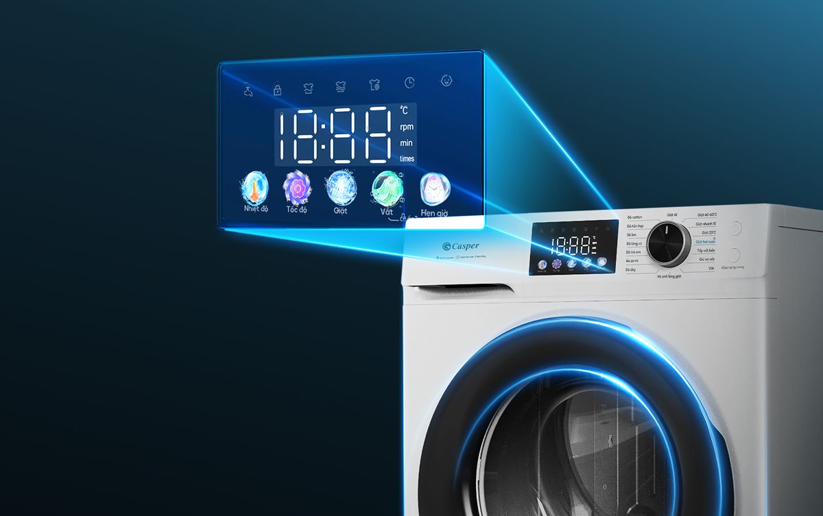 Bảng điều khiển sắc màu thông minh với núm xoay chọn chương trình 