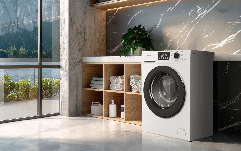 Máy giặt cửa trước Casper được làm từ chất liệu kim loại phủ sơn tĩnh điện bền bỉ