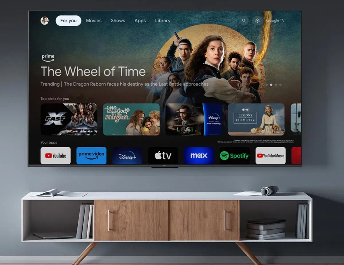 Tivi TCL 55P6K sử dụng hệ điều hành Google TV