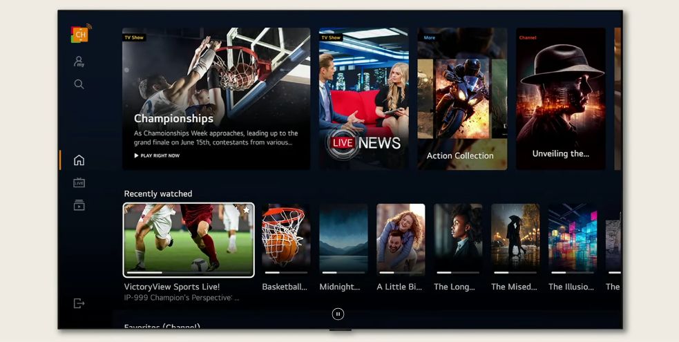 Với các dịch vụ độc quyền của LG, LG Channels, mang đến cho bạn một kho đa dạng các kênh truyền hình trực tiếp
