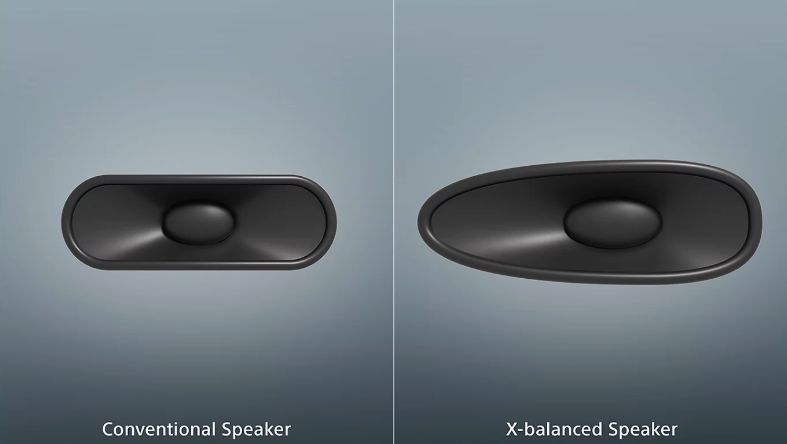 Loa thanh cải tiến với X-Balanced Speaker™ có hình dạng màng chắn độc đáo giảm thiểu hiện tượng biến dạng âm