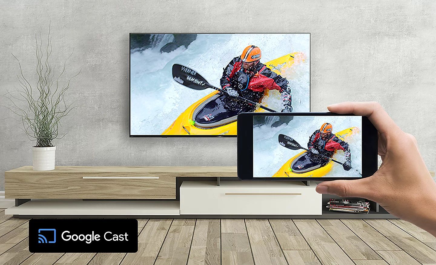 Trình chiếu từ điện thoại lên tivi qua Google Cast