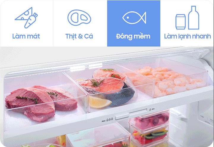 Ngăn Optimal Fresh+ thiết kế với 4 chế độ làm lạnh