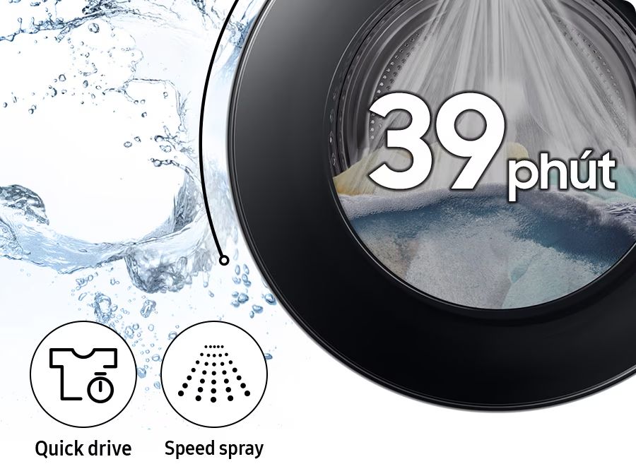 Chế độ giặt sạch siêu tốc chỉ với 39 phút Super Speed