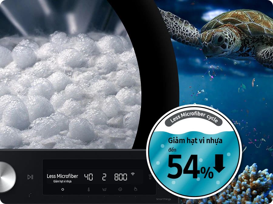 Chu trình Less Microfiber điều chỉnh tốc độ quay của động cơ và cường độ giặt