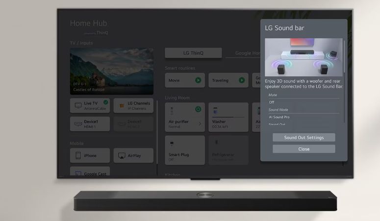 WOW Interface cho phép điều khiển loa Soundbar ngay trên tivi dễ dàng