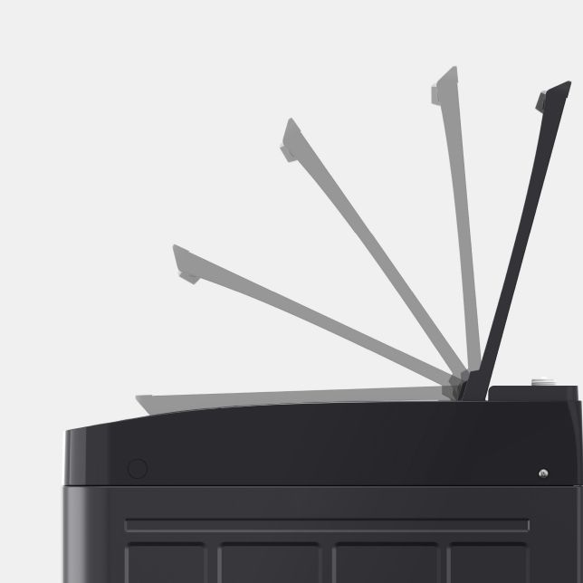 Sử dụng bản lề giảm chấn giúp máy được đóng nhẹ nhàng từ từ