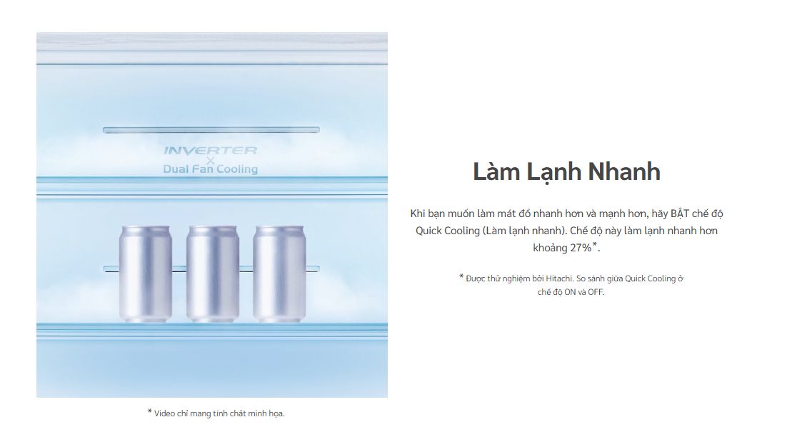 Tổng kho điều hòa, điện máy miền Bắc tại Hà Nội Công nghệ làm lạnh Quick Cooling giúp thực phẩm, đồ uống