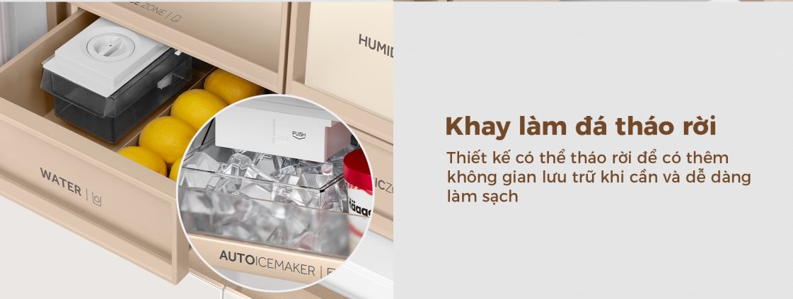 Khay làm đá thiết kế tháo rời, dễ dàng vệ sinh