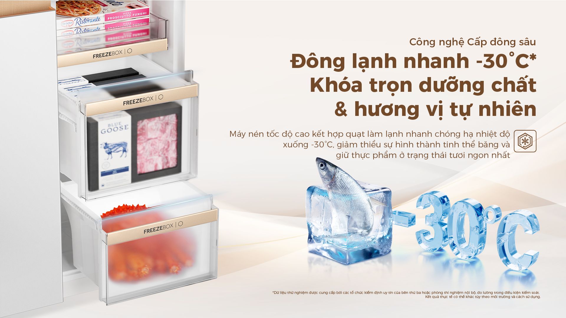 Công nghệ cấp đông sâu làm đông lạnh thực phẩm nhanh chóng