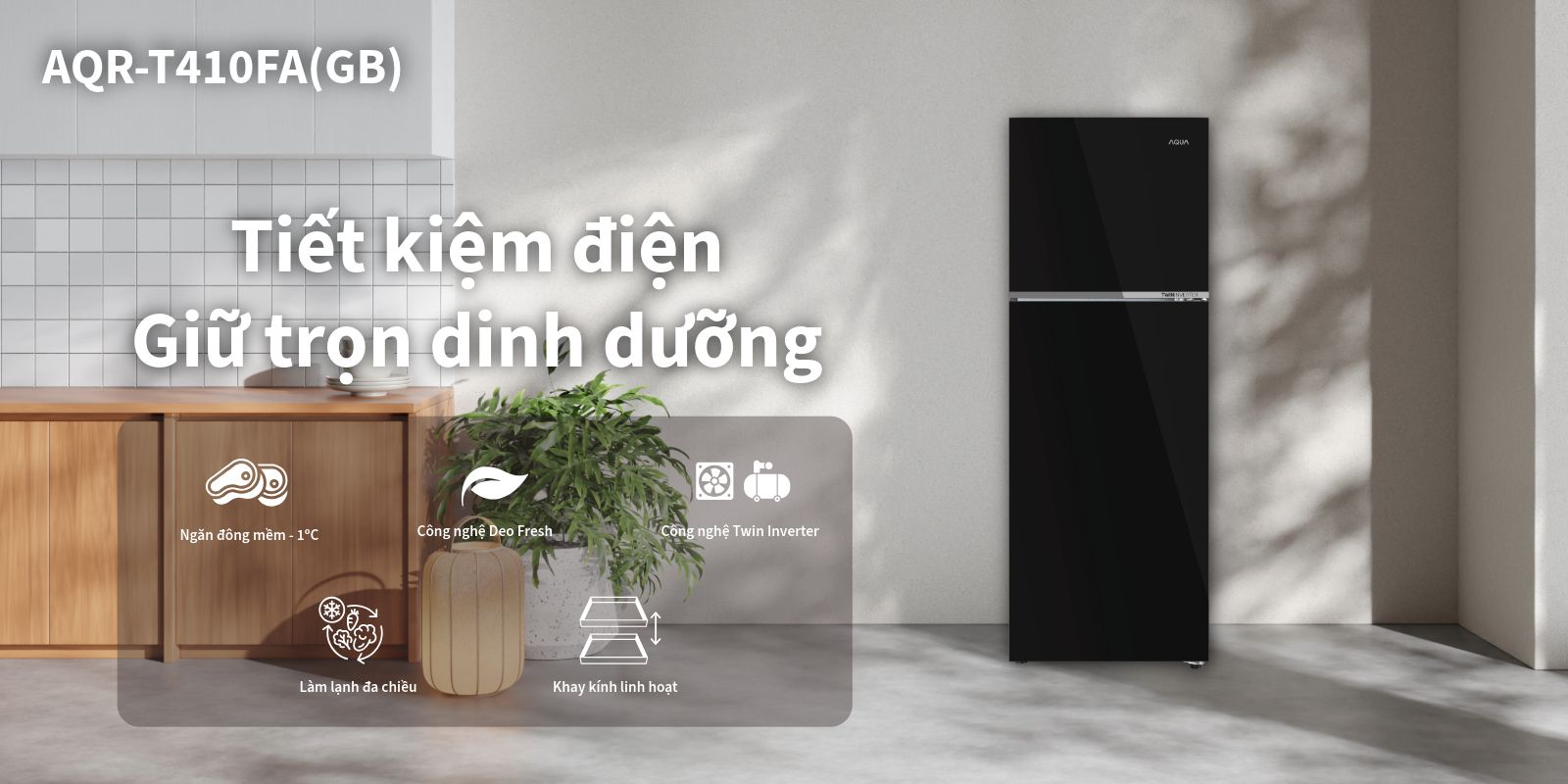 Tổng kho điều hòa, điện máy miền Bắc tại Hà Nội Aqua AQR-T410FA(GB) sở hữu diện mạo hoàn toàn mới