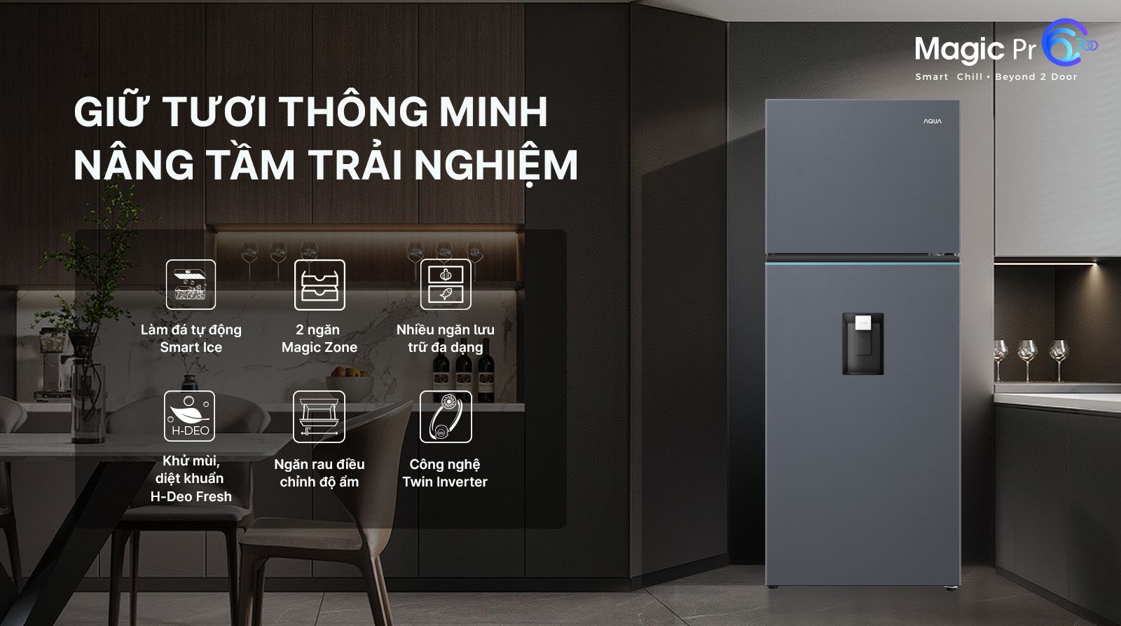 Aqua Aqua AQR-TA518FA(WSL) sở hữu thiết kế hiện đại với với tone màu đen xám thời thượng