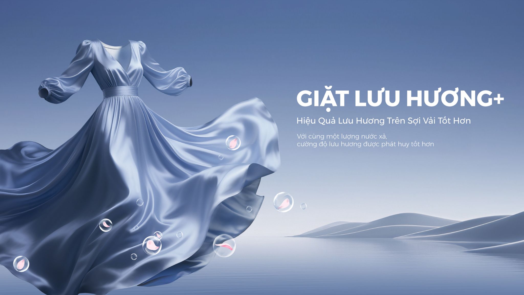 Công nghệ giặt lưu hương+ giúp lưu giữ hương thơm trên sợi vải lâu hơn