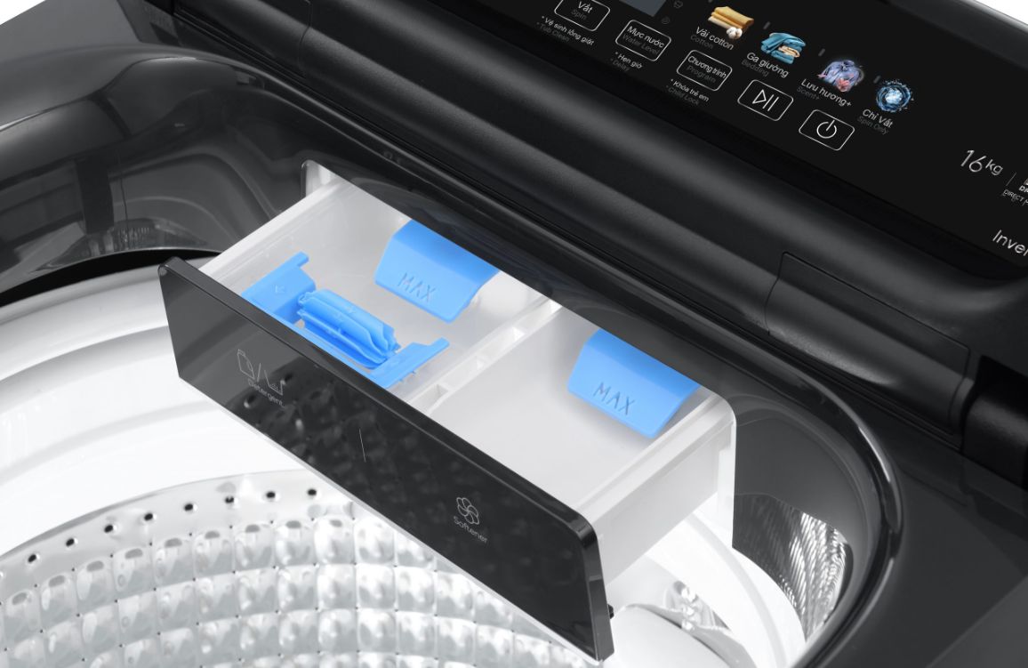 Hộc nước giặt Turbo X đánh tan nước giặt nhanh chóng 