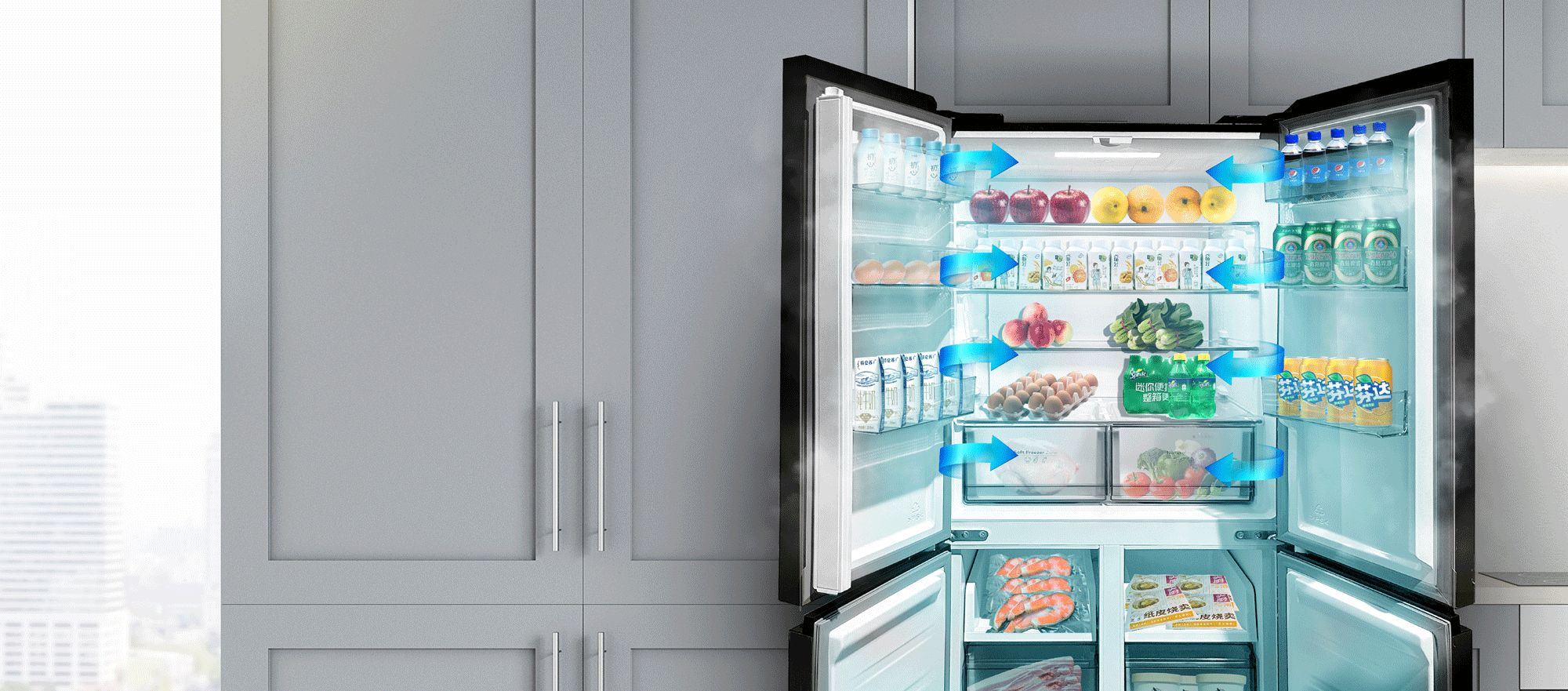 Công nghệ làm lạnh đa chiều Multi Air Flow thông minh 